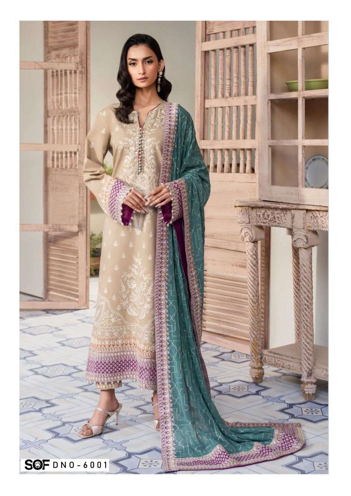 Saira Rizwan Vol 6 Shree Om Heavy Lawn Karachi Readymade Suits Wholesale Price