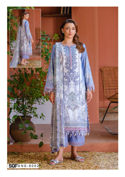 Saira Rizwan Vol 8 Luxury Lawn Collection Shree Om Karachi Salwar Suits Supplier Gujarat