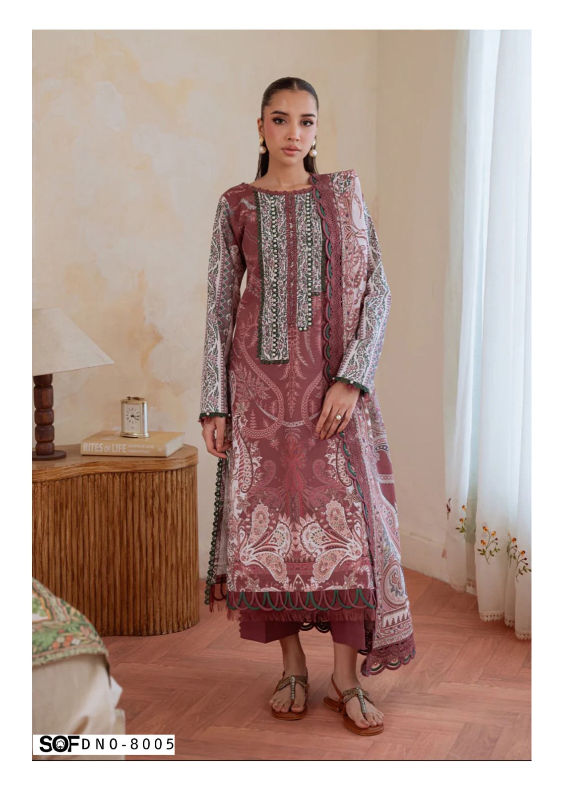 Saira Rizwan Vol 8 Luxury Lawn Collection Shree Om Karachi Salwar Suits Supplier Gujarat