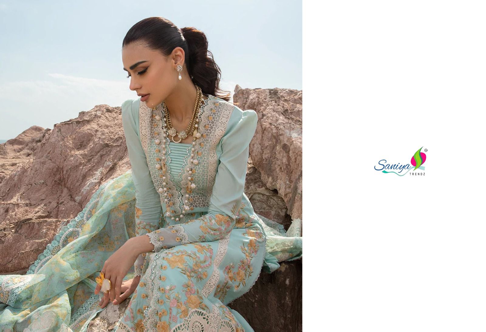 Saira Sakira Vol 6 Saniya Trendz Chikankari Pakistani Salwar Suits Wholesale