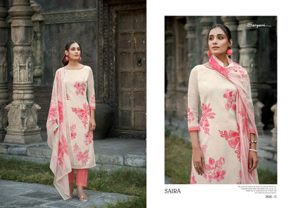 Saira Sargam Prints Pure Linen Pant Style Suits Wholesale Price