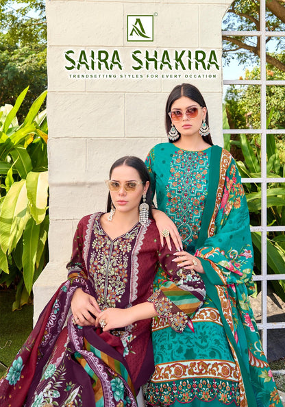 Saira Shakira Alok Cambric Cotton Karachi Salwar Suits Wholesale Rate