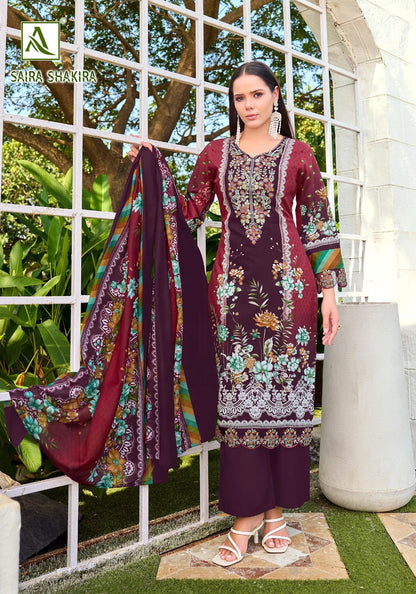 Saira Shakira Alok Cambric Cotton Karachi Salwar Suits Wholesale Rate