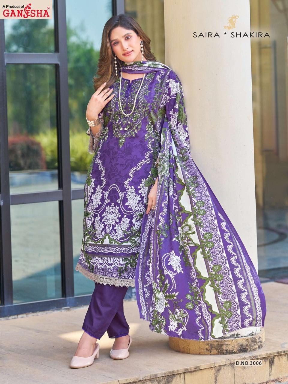 Saira Shakira Vol 3 Cotton Luxury Collection Ganesha Karachi Salwar Suits Wholesale