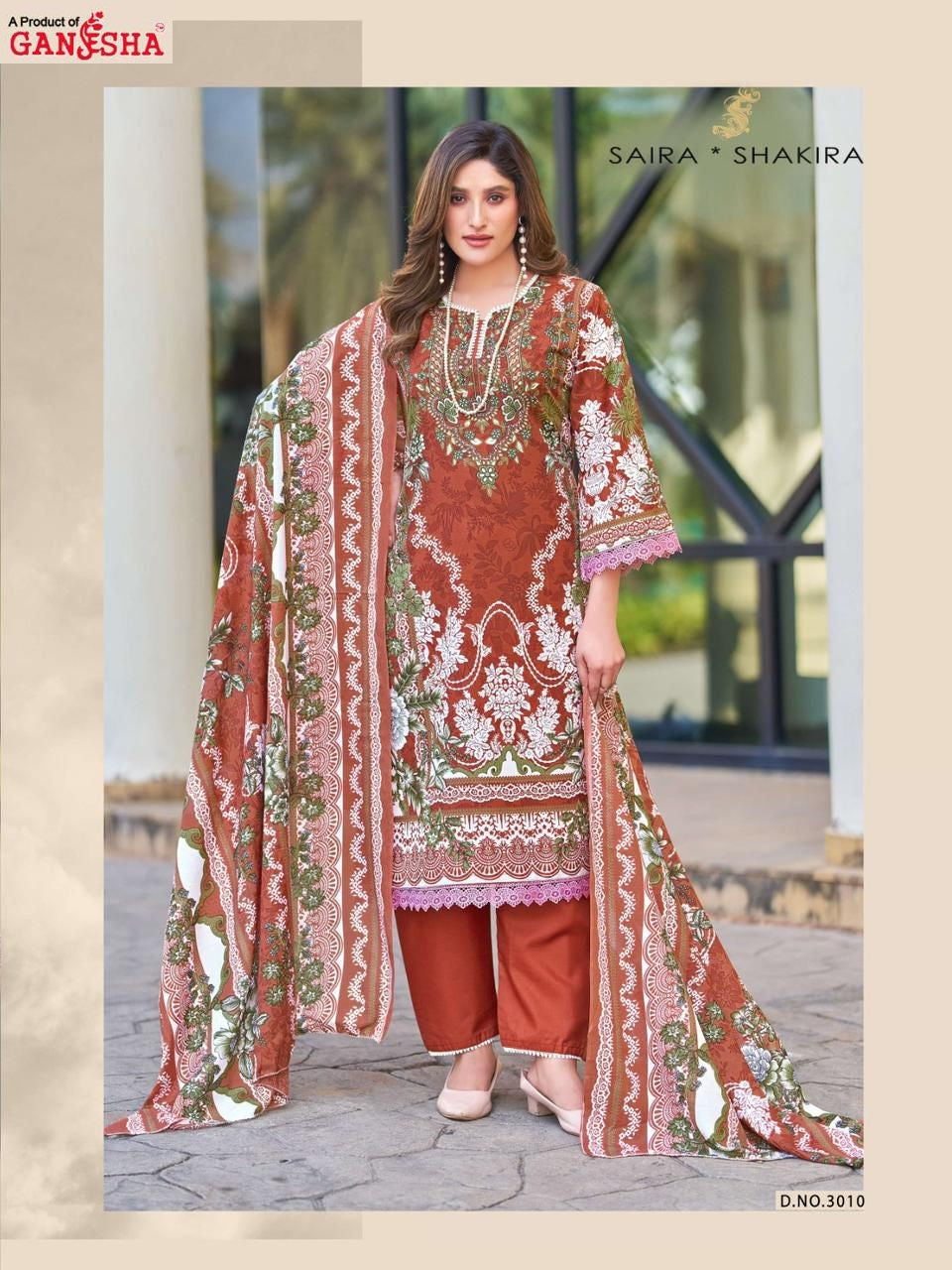 Saira Shakira Vol 3 Cotton Luxury Collection Ganesha Karachi Salwar Suits Wholesale
