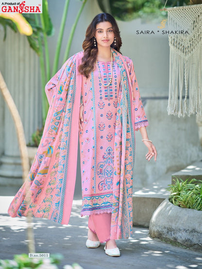 Saira Shakira Vol 5 Ganesha Mix Cotton Karachi Salwar Suits Exporter