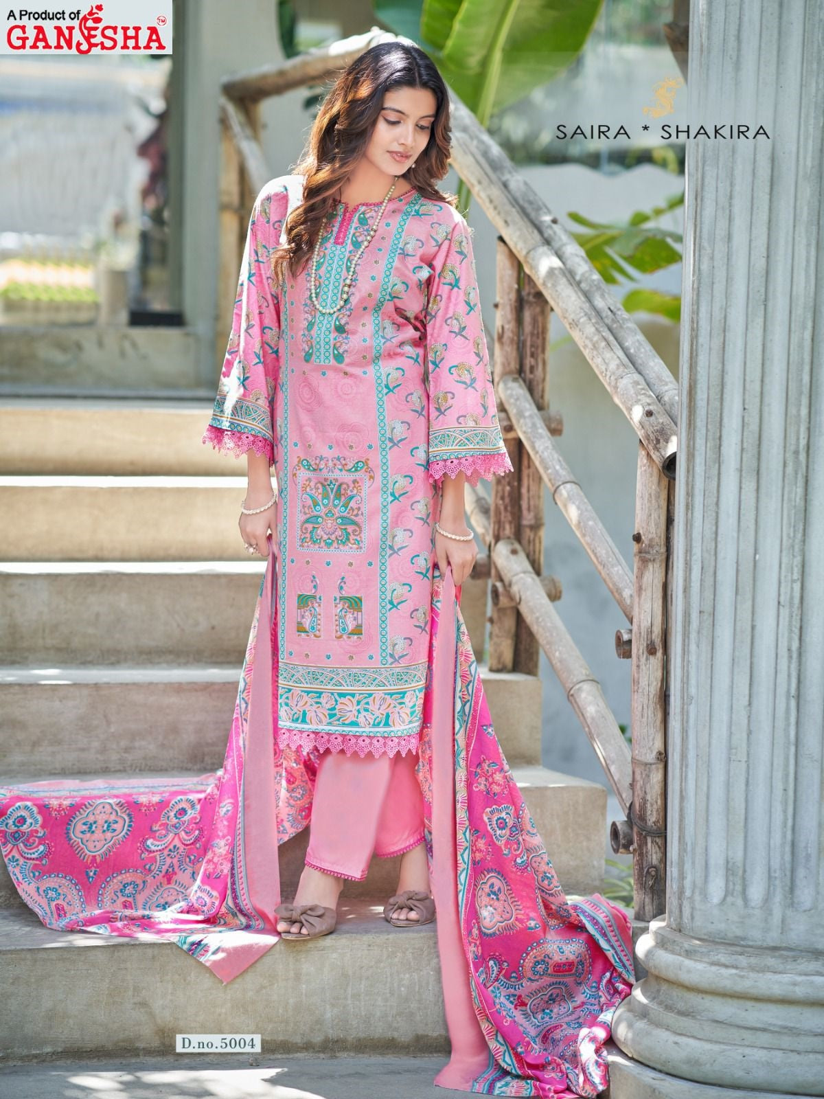 Saira Shakira Vol 5 Ganesha Mix Cotton Karachi Salwar Suits Exporter