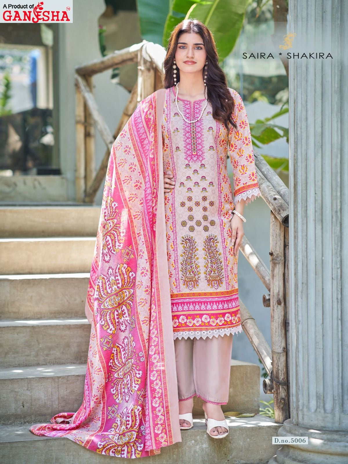 Saira Shakira Vol 5 Ganesha Mix Cotton Karachi Salwar Suits Exporter