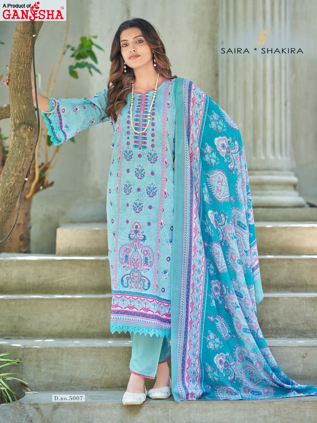 Saira Shakira Vol 5 Ganesha Mix Cotton Karachi Salwar Suits Exporter