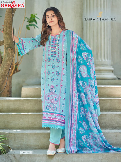 Saira Shakira Vol 5 Ganesha Mix Cotton Karachi Salwar Suits Exporter