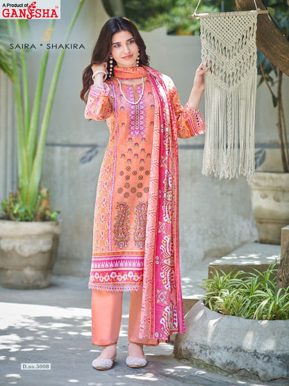 Saira Shakira Vol 5 Ganesha Mix Cotton Karachi Salwar Suits Exporter