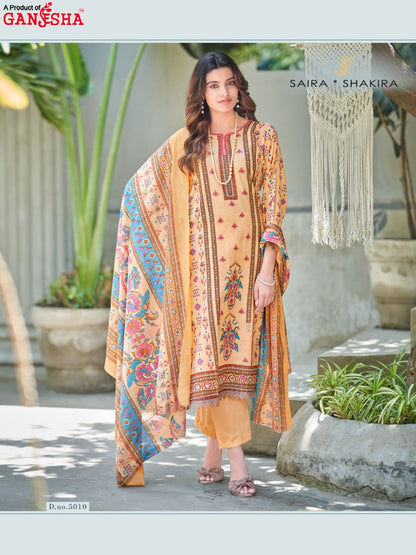 Saira Shakira Vol 5 Ganesha Mix Cotton Karachi Salwar Suits Exporter