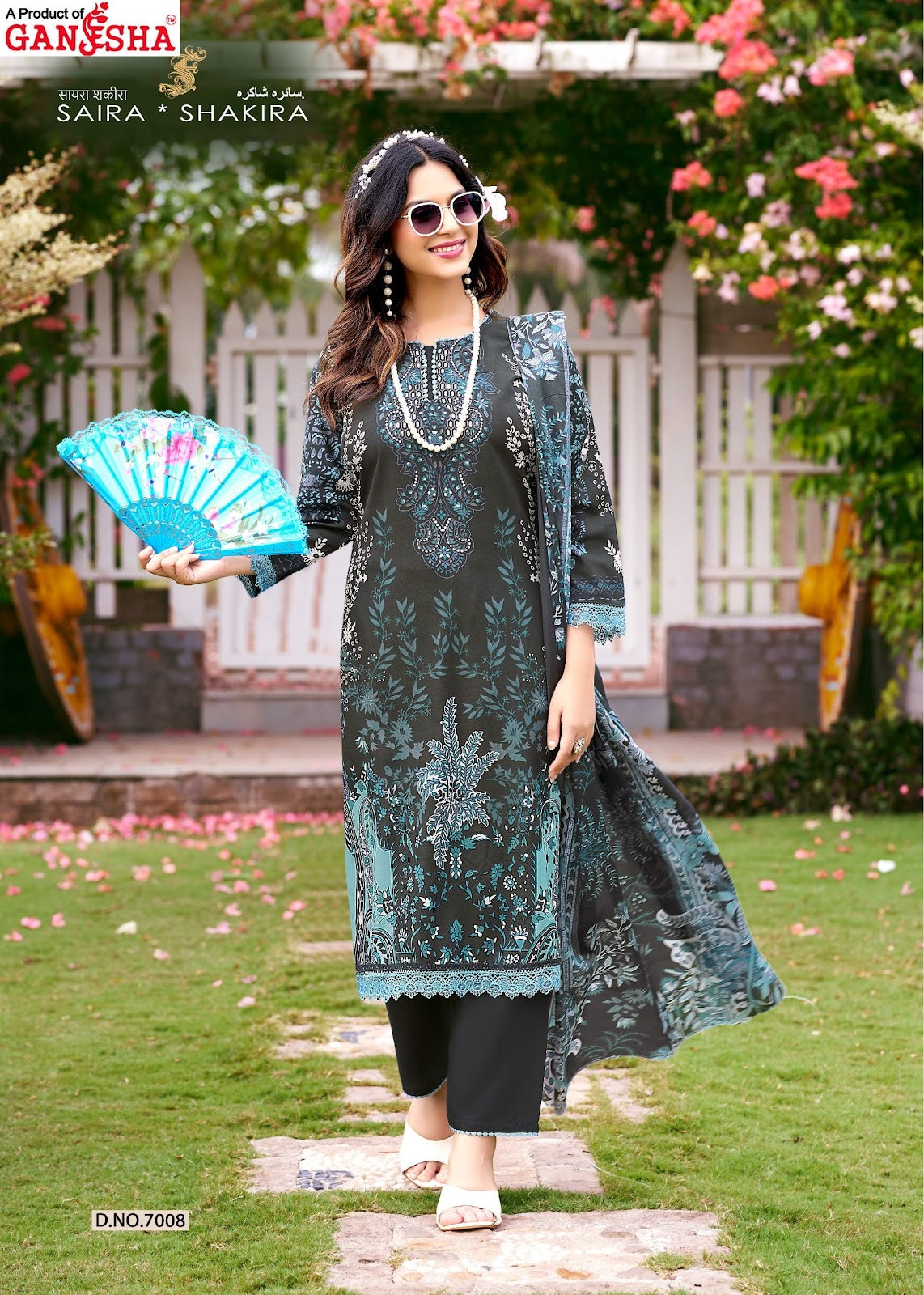 Saira Shakira Vol 7 Ganesha Mix Cotton Karachi Salwar Suits Supplier Ahmedabad