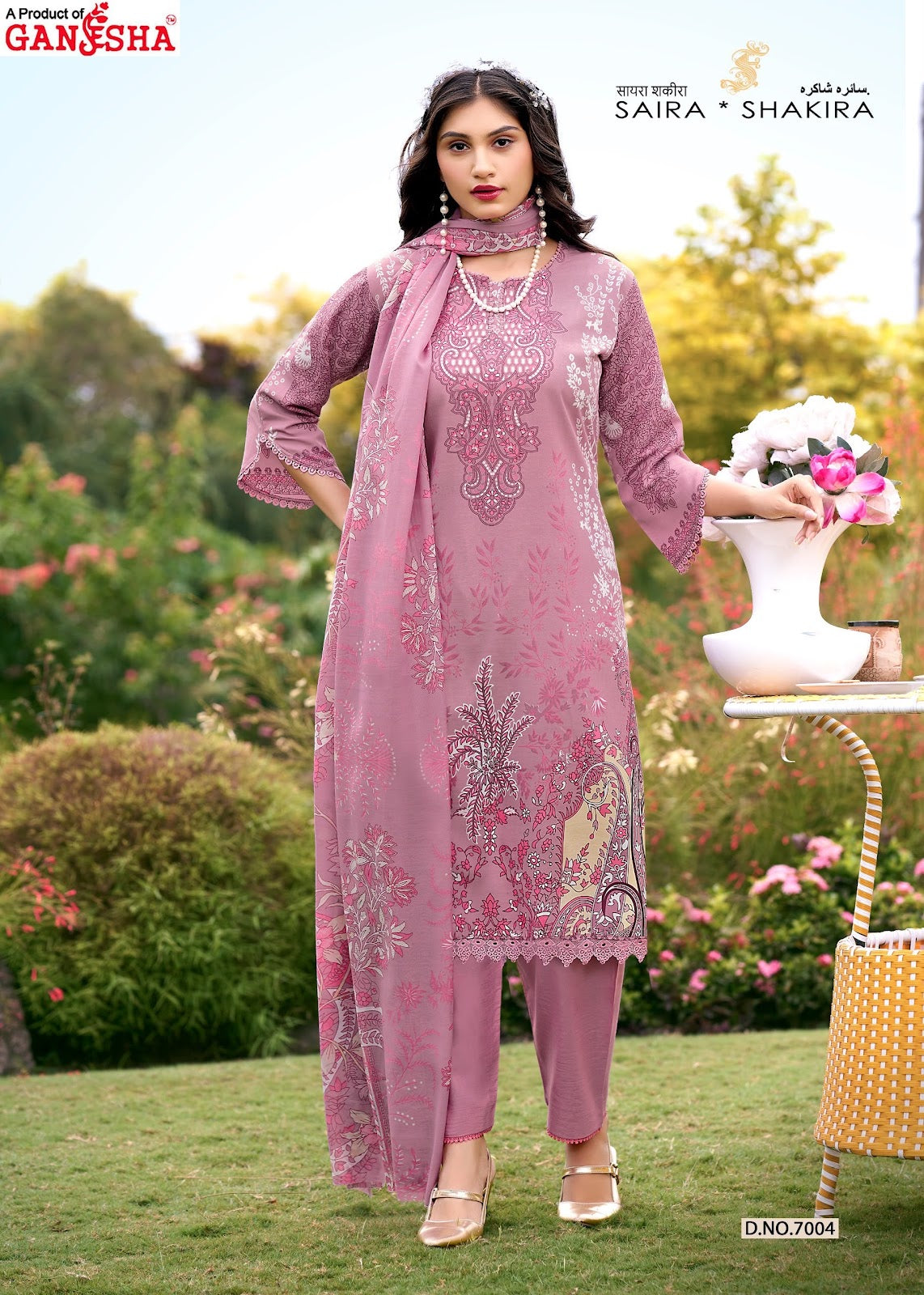 Saira Shakira Vol 7 Ganesha Mix Cotton Karachi Salwar Suits Supplier Ahmedabad