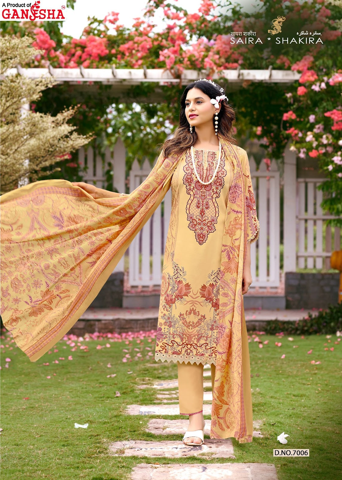 Saira Shakira Vol 7 Ganesha Mix Cotton Karachi Salwar Suits Supplier Ahmedabad