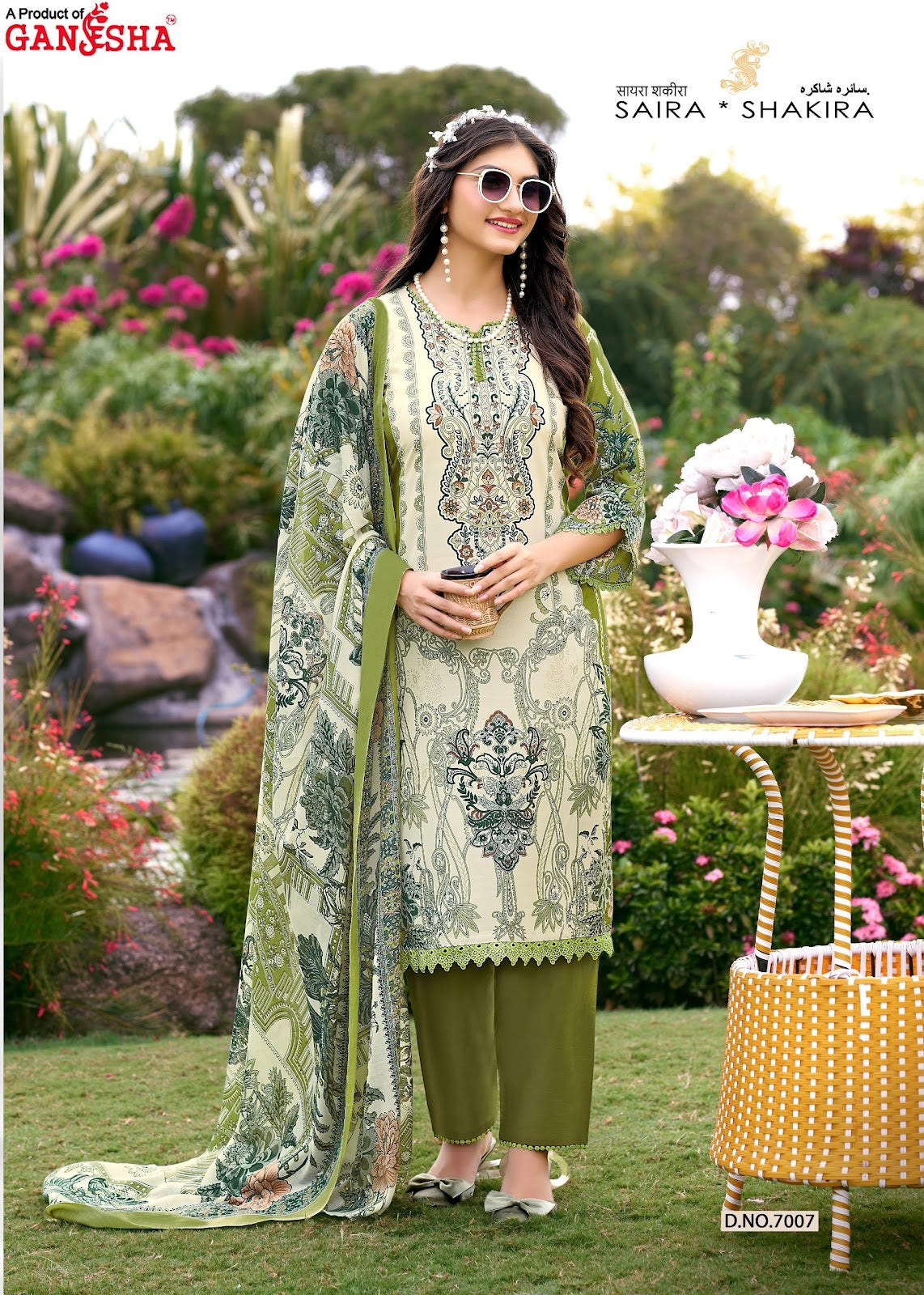 Saira Shakira Vol 7 Ganesha Mix Cotton Karachi Salwar Suits Supplier Ahmedabad