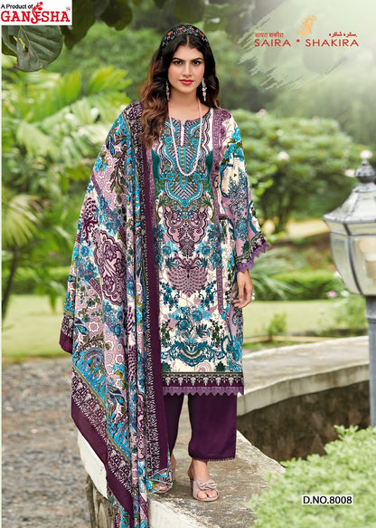 Saira Shakira Vol 8 Ganesha Mix Cotton Karachi Salwar Suits Manufacturer India