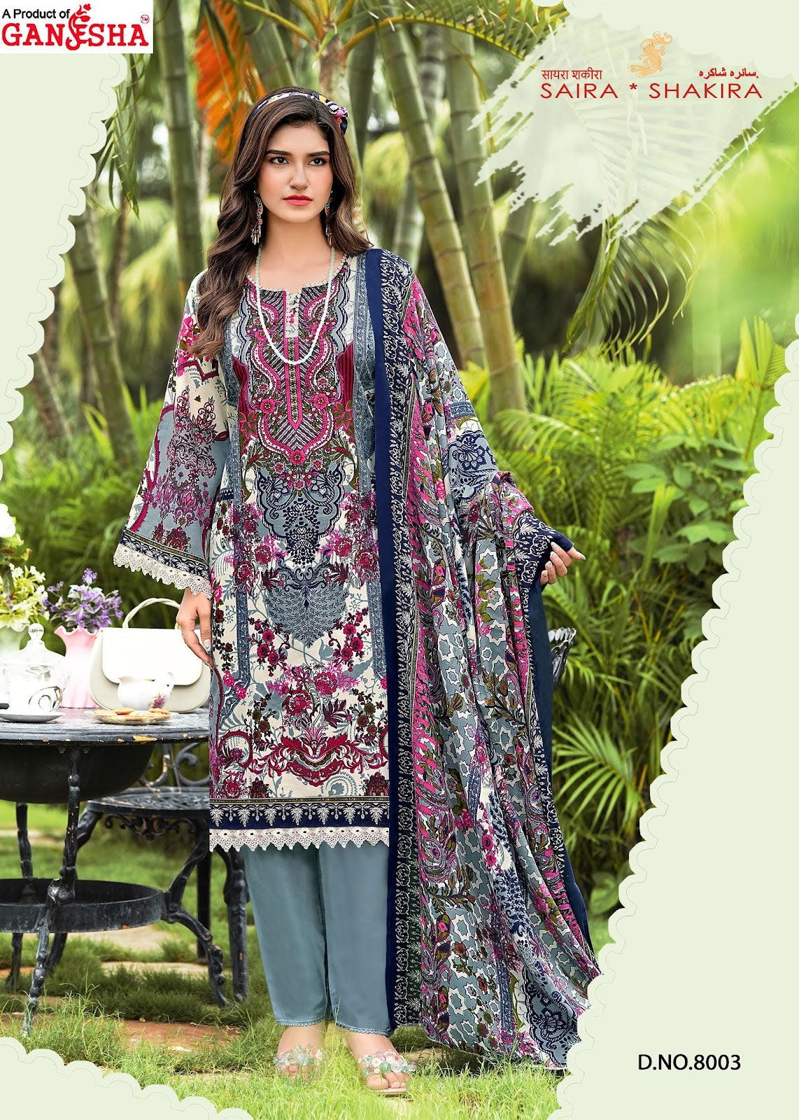 Saira Shakira Vol 8 Ganesha Mix Cotton Karachi Salwar Suits Manufacturer India