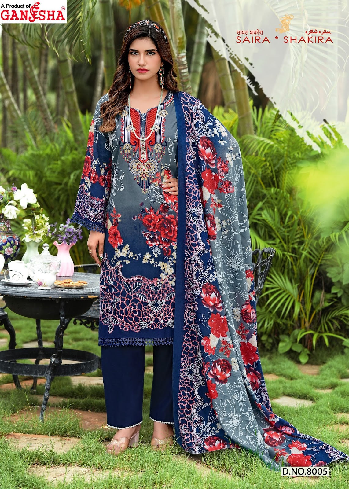 Saira Shakira Vol 8 Ganesha Mix Cotton Karachi Salwar Suits Manufacturer India