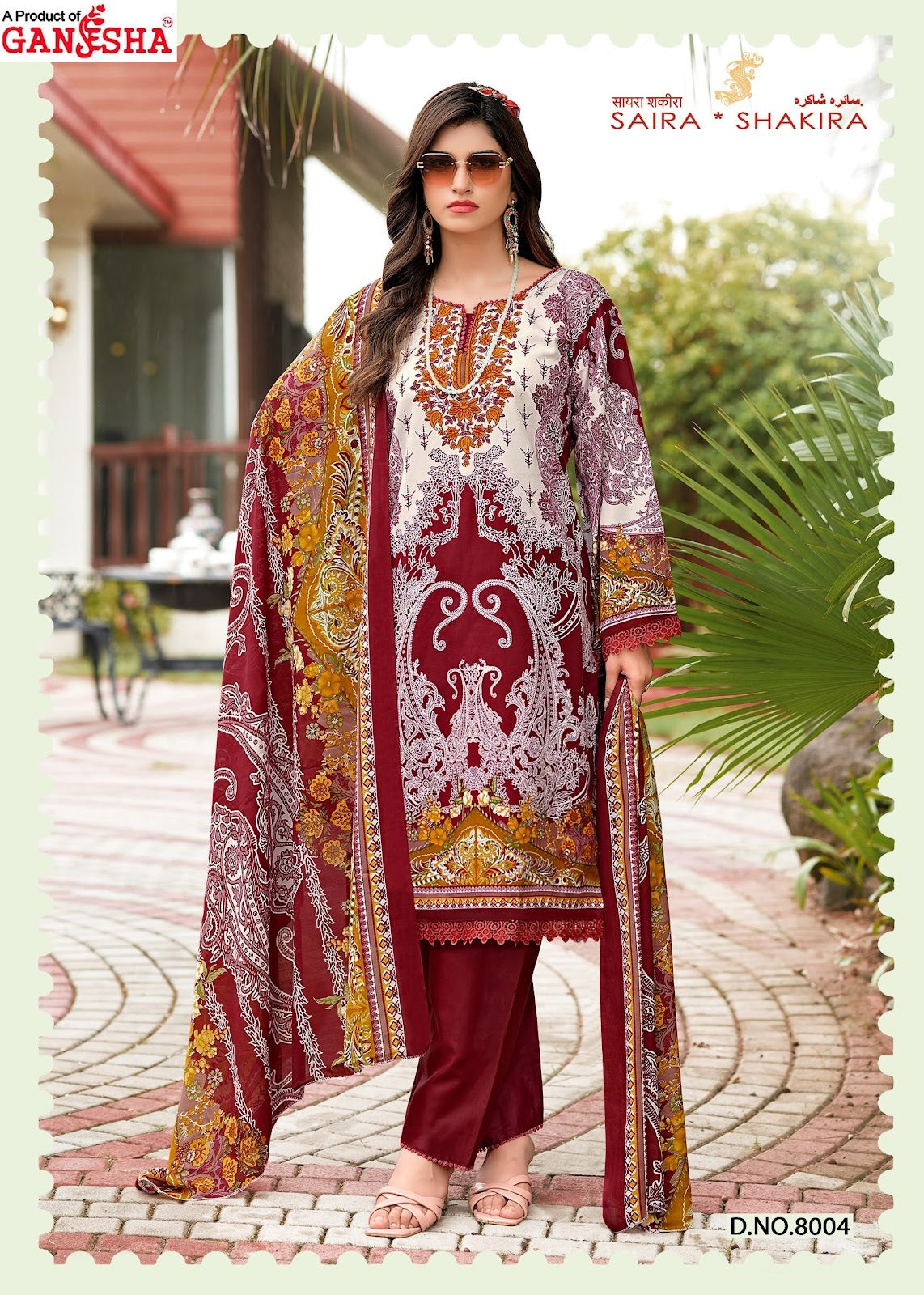 Saira Shakira Vol 8 Ganesha Mix Cotton Karachi Salwar Suits Manufacturer India