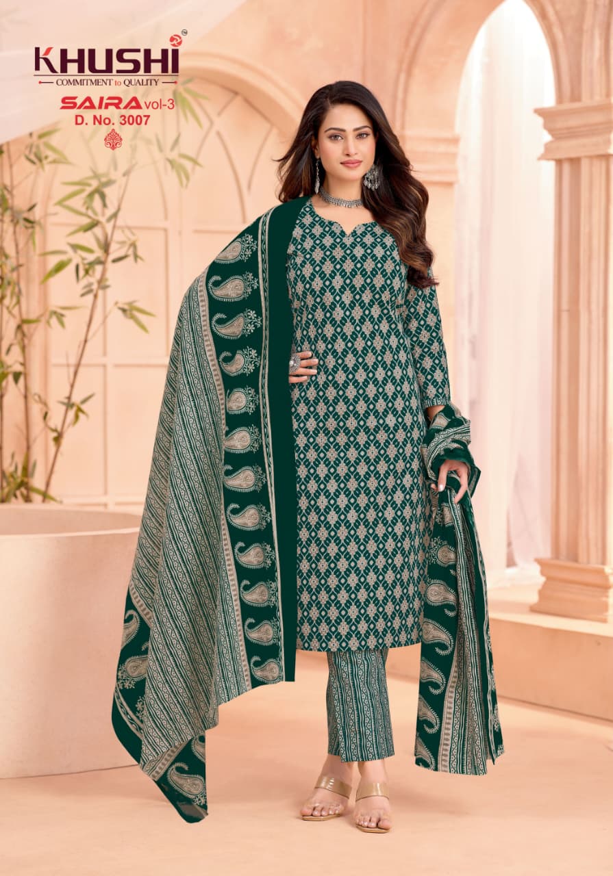 Saira Vol 3 Khushi Np Cotton Dress Material Wholesaler Ahmedabad