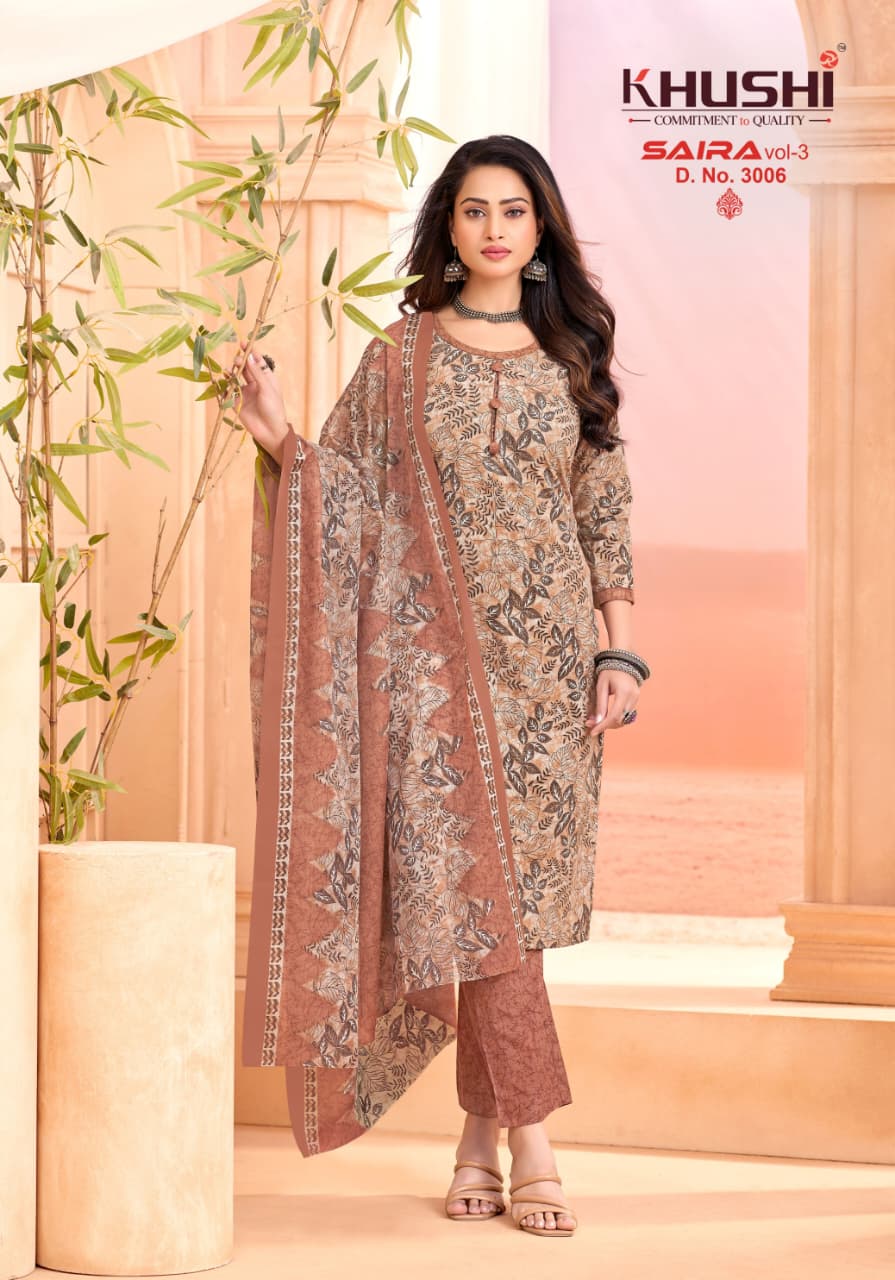 Saira Vol 3 Khushi Np Cotton Dress Material Wholesaler Ahmedabad