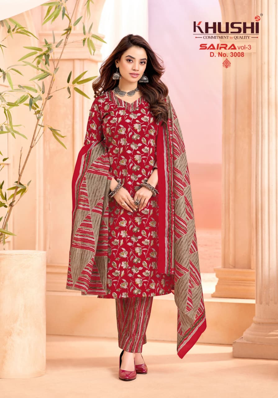 Saira Vol 3 Khushi Np Cotton Dress Material Wholesaler Ahmedabad