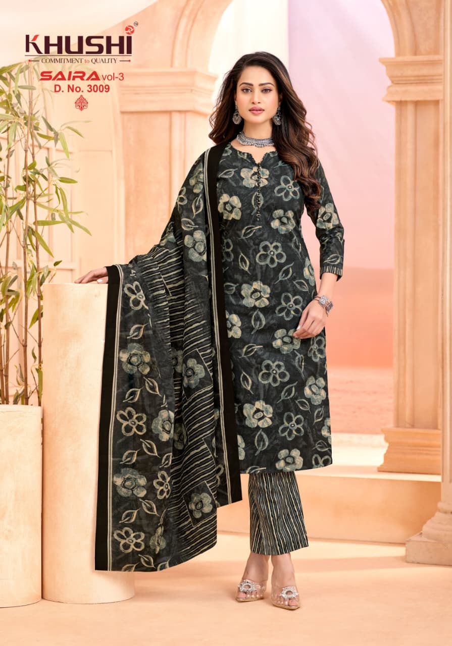 Saira Vol 3 Khushi Np Cotton Dress Material Wholesaler Ahmedabad