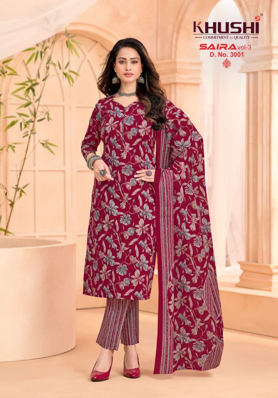 Saira Vol 3 Khushi Np Cotton Dress Material Wholesaler Ahmedabad