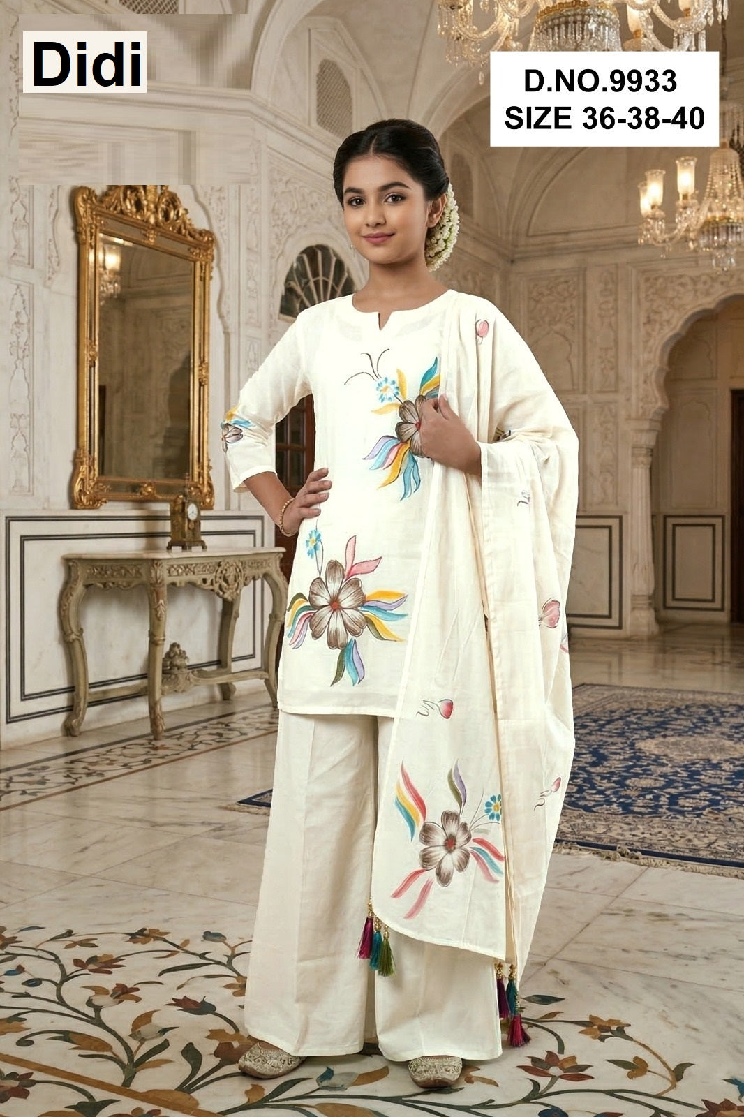 Saisha Dn 9933 Didi Roman Silk Girls Readymade Palazzo Suits Supplier Ahmedabad