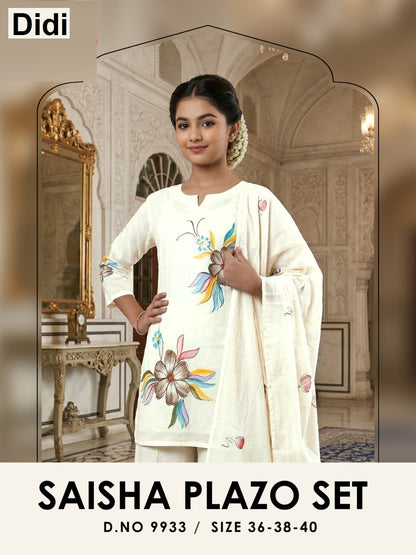 Saisha Dn 9933 Didi Roman Silk Girls Readymade Palazzo Suits Supplier Ahmedabad