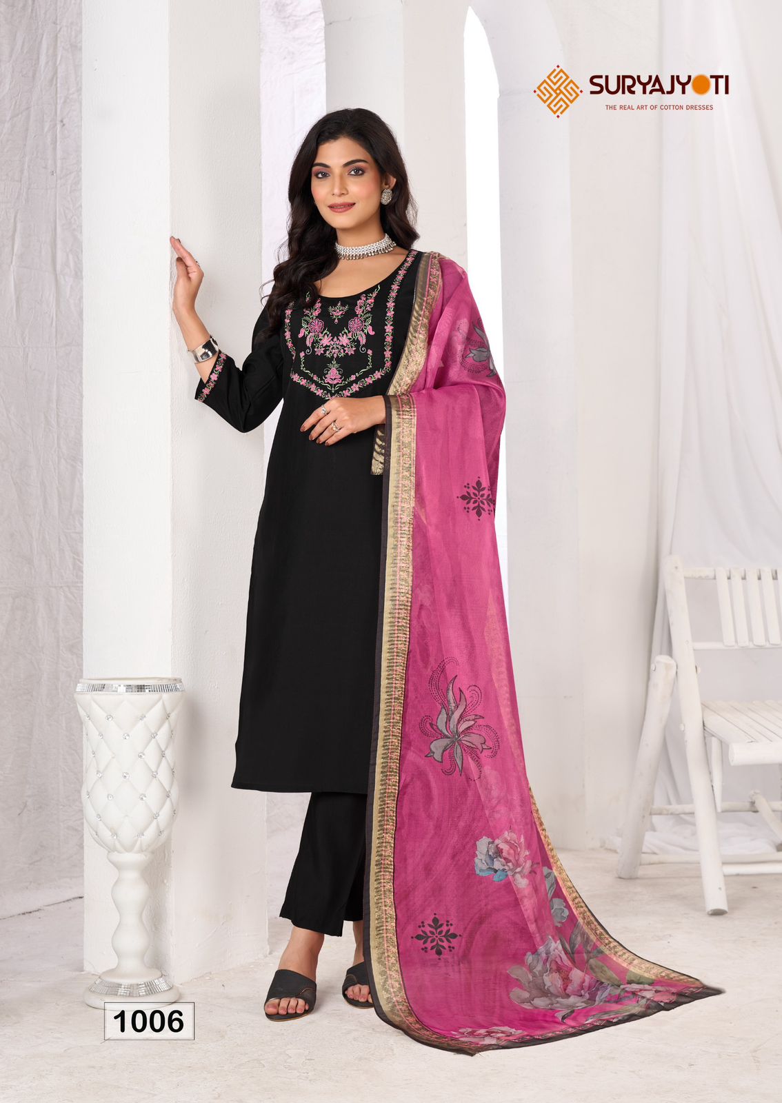 Saisha Vol 1 Suryajyoti Roman Silk Readymade Pant Style Suits Supplier India