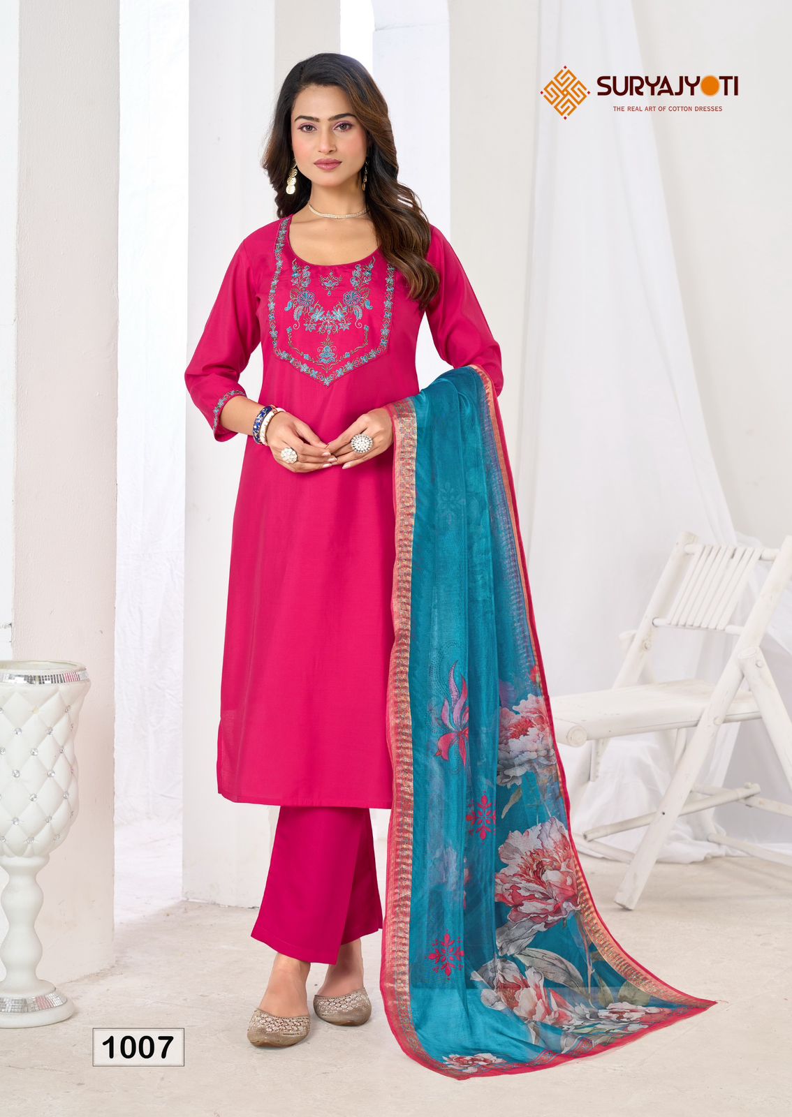 Saisha Vol 1 Suryajyoti Roman Silk Readymade Pant Style Suits Supplier India