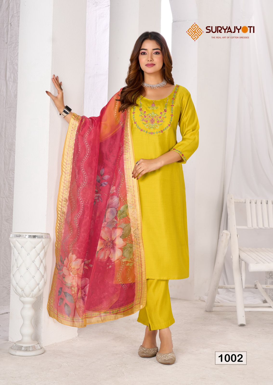 Saisha Vol 1 Suryajyoti Roman Silk Readymade Pant Style Suits Supplier India