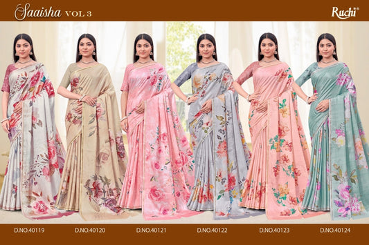 Saisha Vol 3 Ruchi Tussar Silk Sarees Supplier India