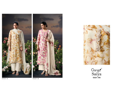 Saiya 3221 Ganga Organza Plazzo Style Suits Manufacturer India