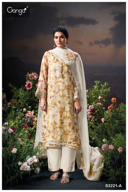 Saiya 3221 Ganga Organza Plazzo Style Suits Manufacturer India