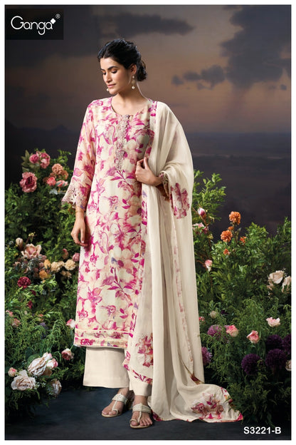 Saiya 3221 Ganga Organza Plazzo Style Suits Manufacturer India