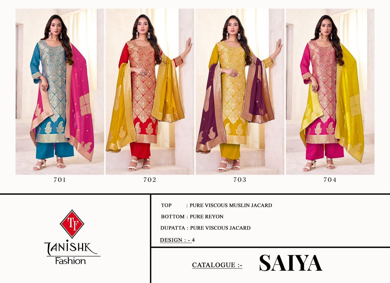 Saiya Tanishk Fashion Pure Viscose Plazzo Style Suits Manufacturer India