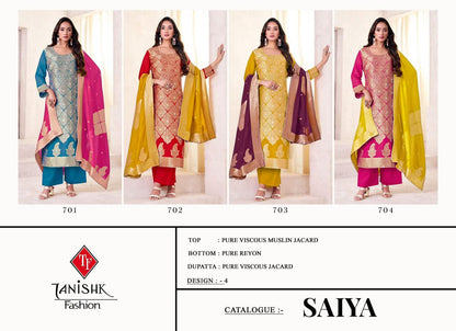 Saiya Tanishk Fashion Pure Viscose Plazzo Style Suits Manufacturer India