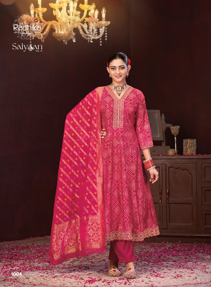 Saiyaan Vol 1 Radhika Lifestyle Silk Readymade Anarkali Suits Wholesaler India