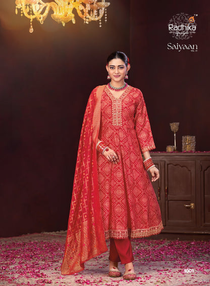Saiyaan Vol 1 Radhika Lifestyle Silk Readymade Anarkali Suits Wholesaler India