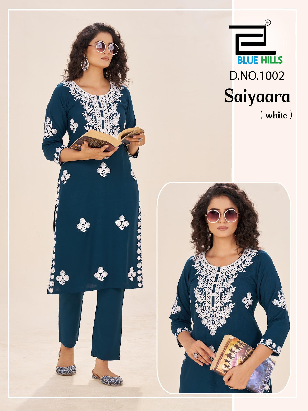 Saiyaara Blue Hills Rayon 14Kg Kurti Pant Set Exporter Ahmedabad
