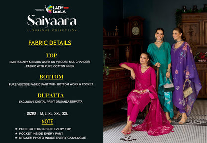 Saiyaara Ladyleela Viscose Readymade Pant Style Suits Exporter Gujarat