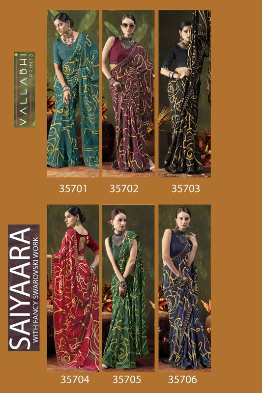 Saiyaara Vallabhi Prints Georgette Sarees Wholesale Rate