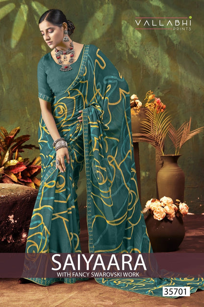 Saiyaara Vallabhi Prints Georgette Sarees Wholesale Rate