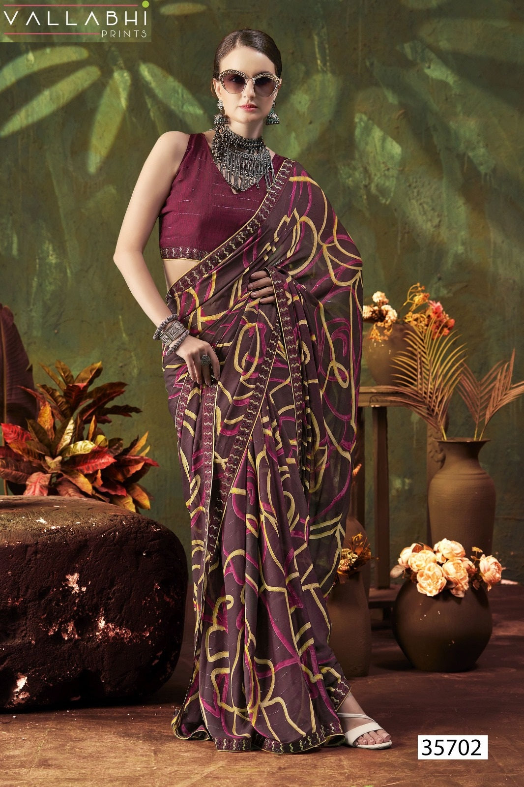 Saiyaara Vallabhi Prints Georgette Sarees Wholesale Rate