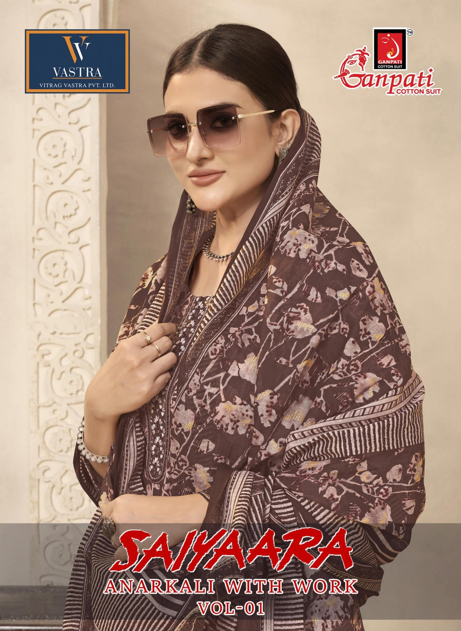 Saiyaara Vol 1 Vastra Ganpati Cotton Readymade Anarkali Suits Wholesaler Gujarat