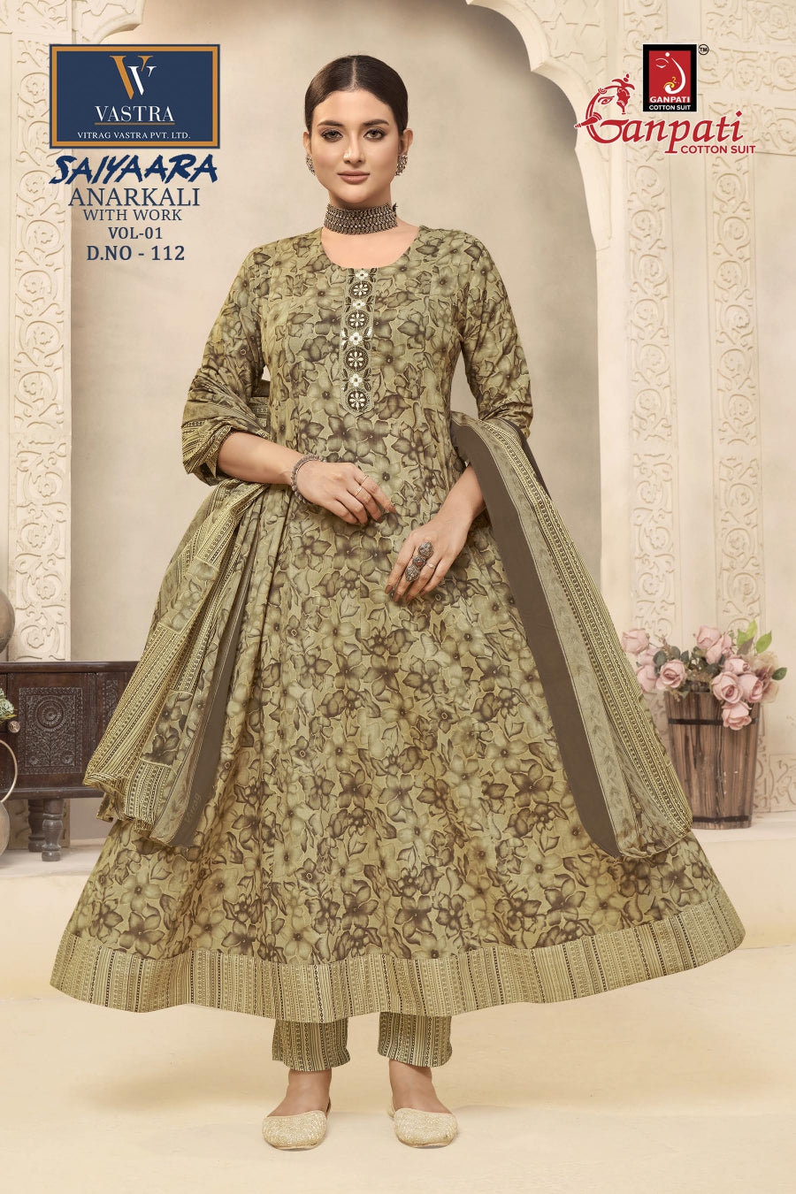 Saiyaara Vol 1 Vastra Ganpati Cotton Readymade Anarkali Suits Wholesaler Gujarat