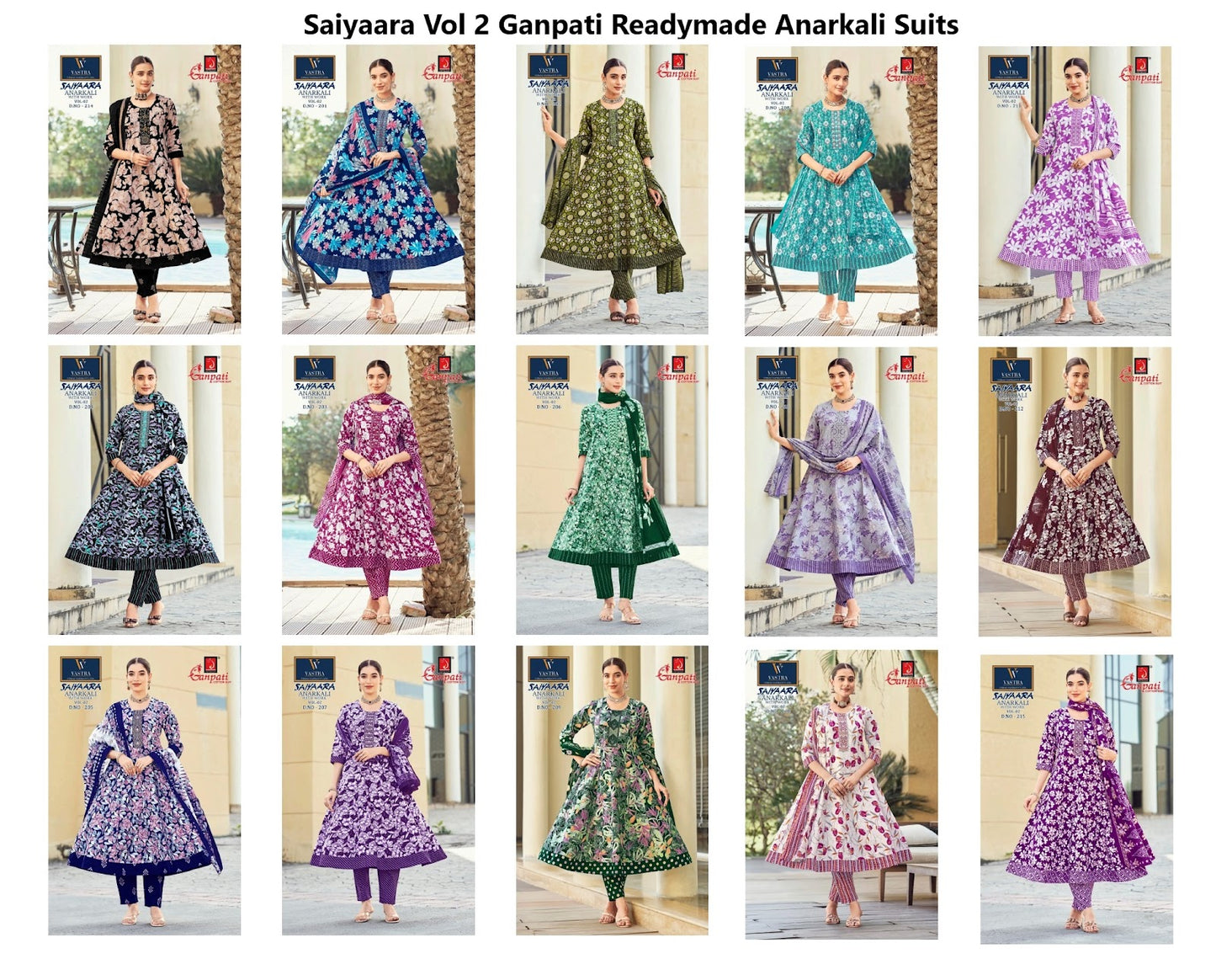 Saiyaara Vol 2 Ganpati Pure Cotton Readymade Anarkali Suits Wholesale